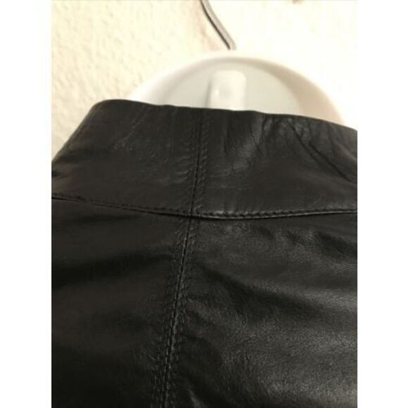 Rick Owens Kangaroo leather jacket Women 8 BLACK Double Button Pockets Lined - Picture 9 of 15